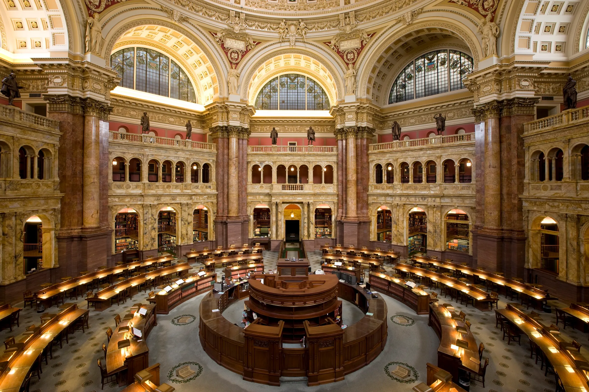 The Main Reading Room of the Library of Congress, seen from above